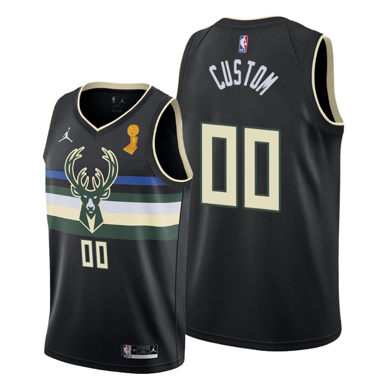 Men's Milwaukee Bucks Active Player Custom 2021 Black Finals Champions City Edition Stitched Basketball Jersey Men's Milwaukee Bucks Active Player Custom 2021 Black Finals Champions City Edition Stitched Basketball Jersey